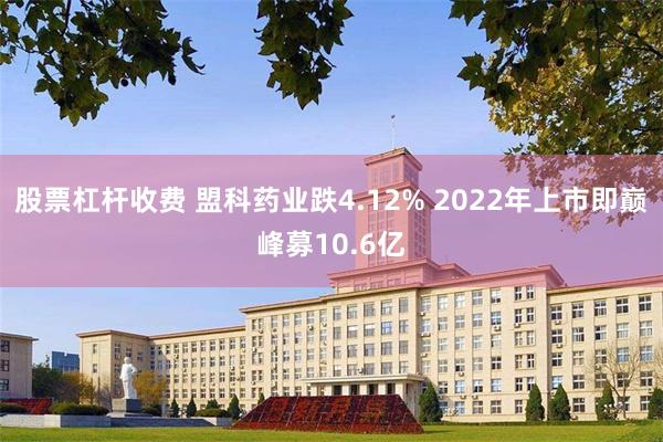 股票杠杆收费 盟科药业跌4.12% 2022年上市即巅峰募10.6亿